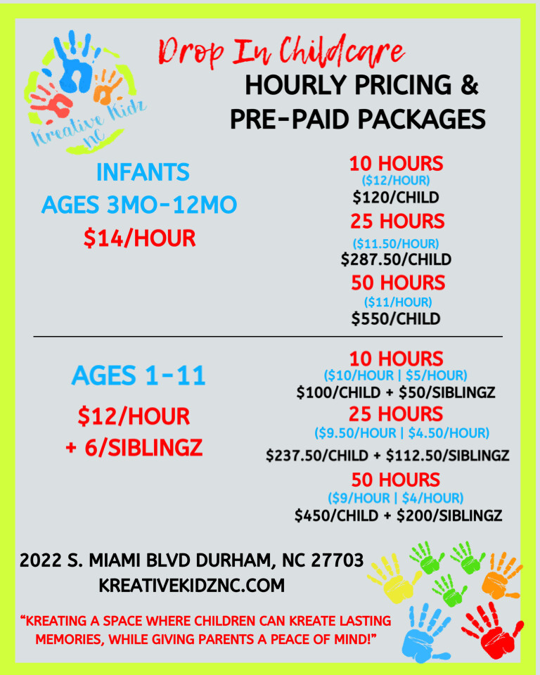 Drop In Childcare Hourly Rate