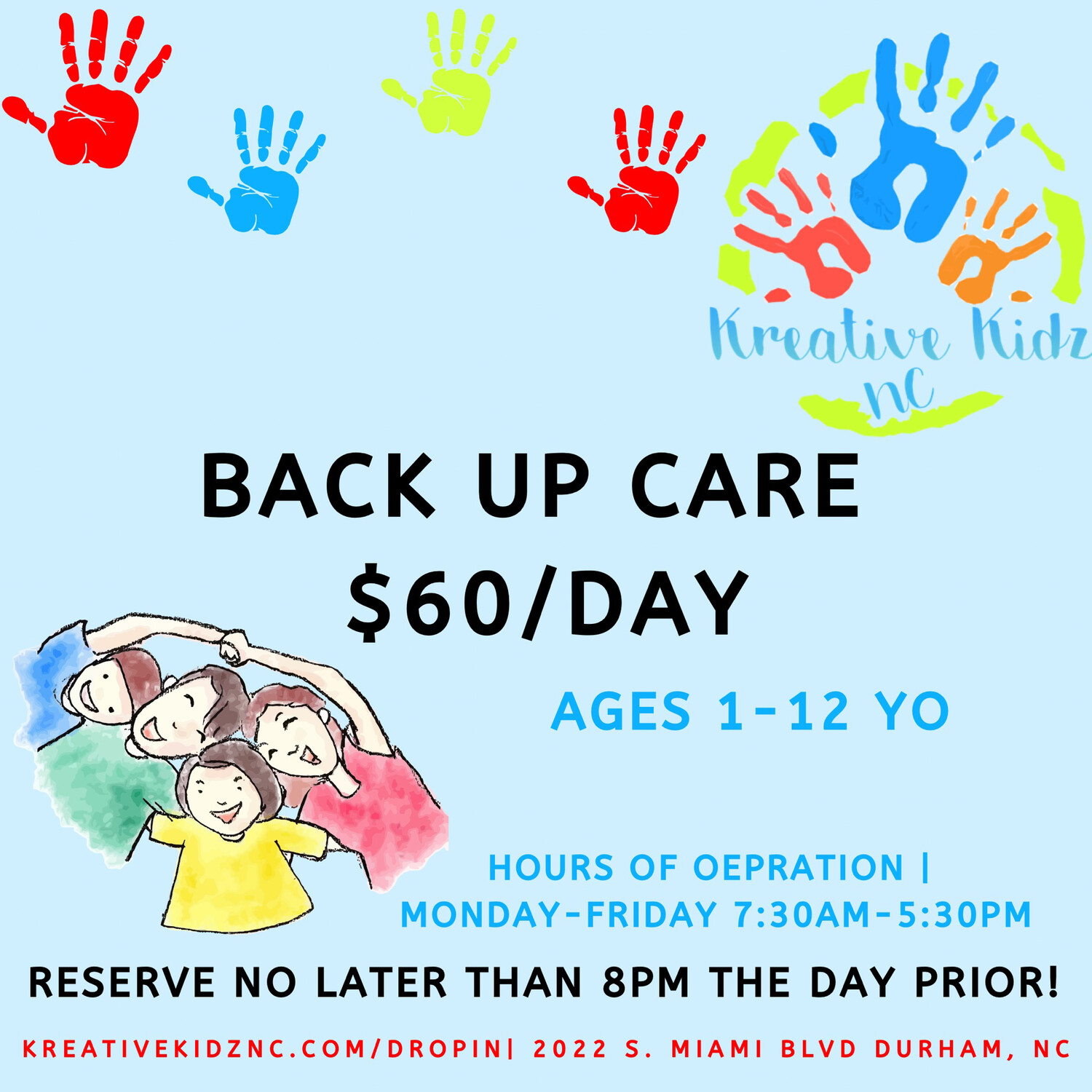BACK UP CHILDCARE (AGES 112)