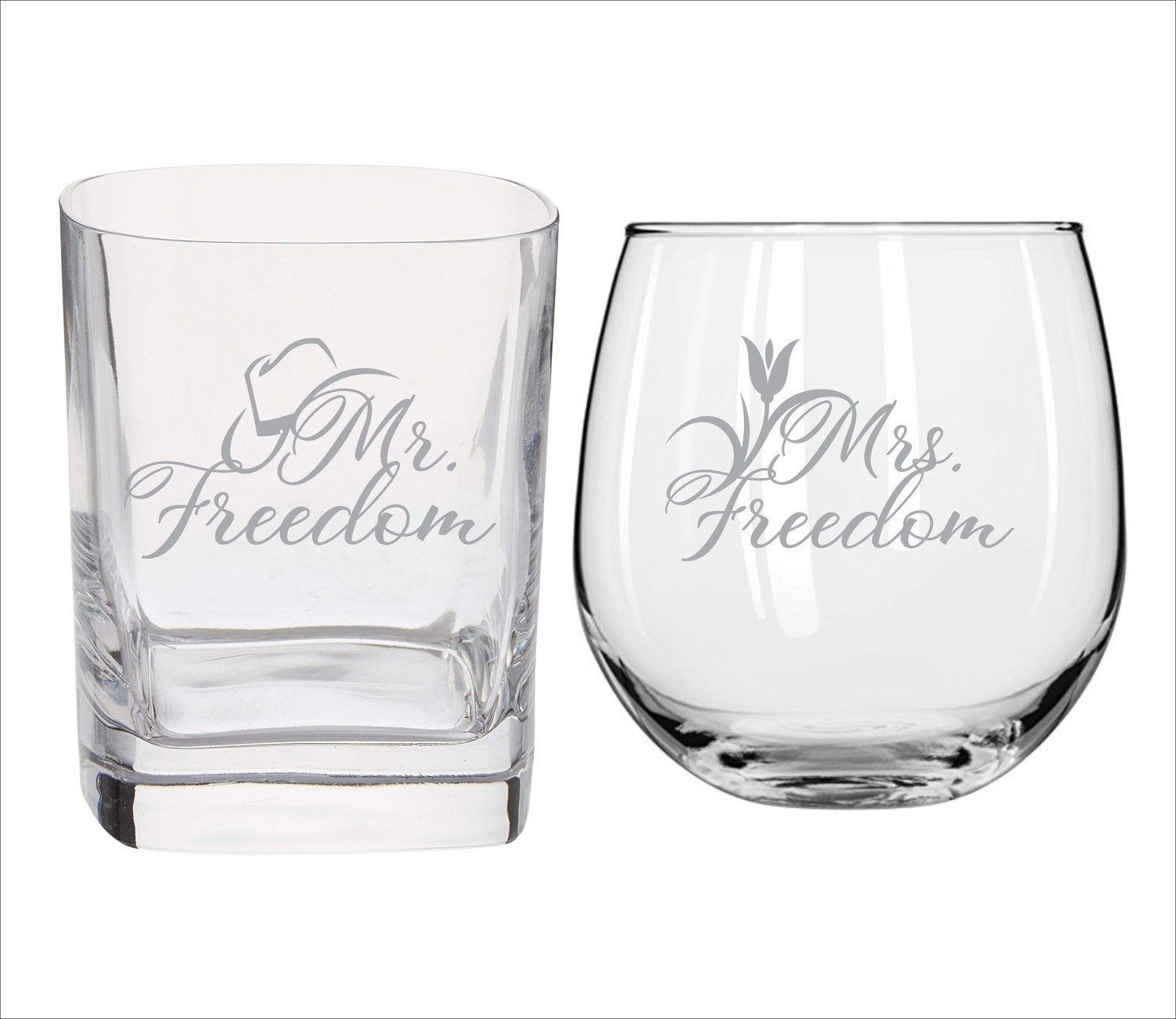 Personalized Mr. and Mrs Glass Set