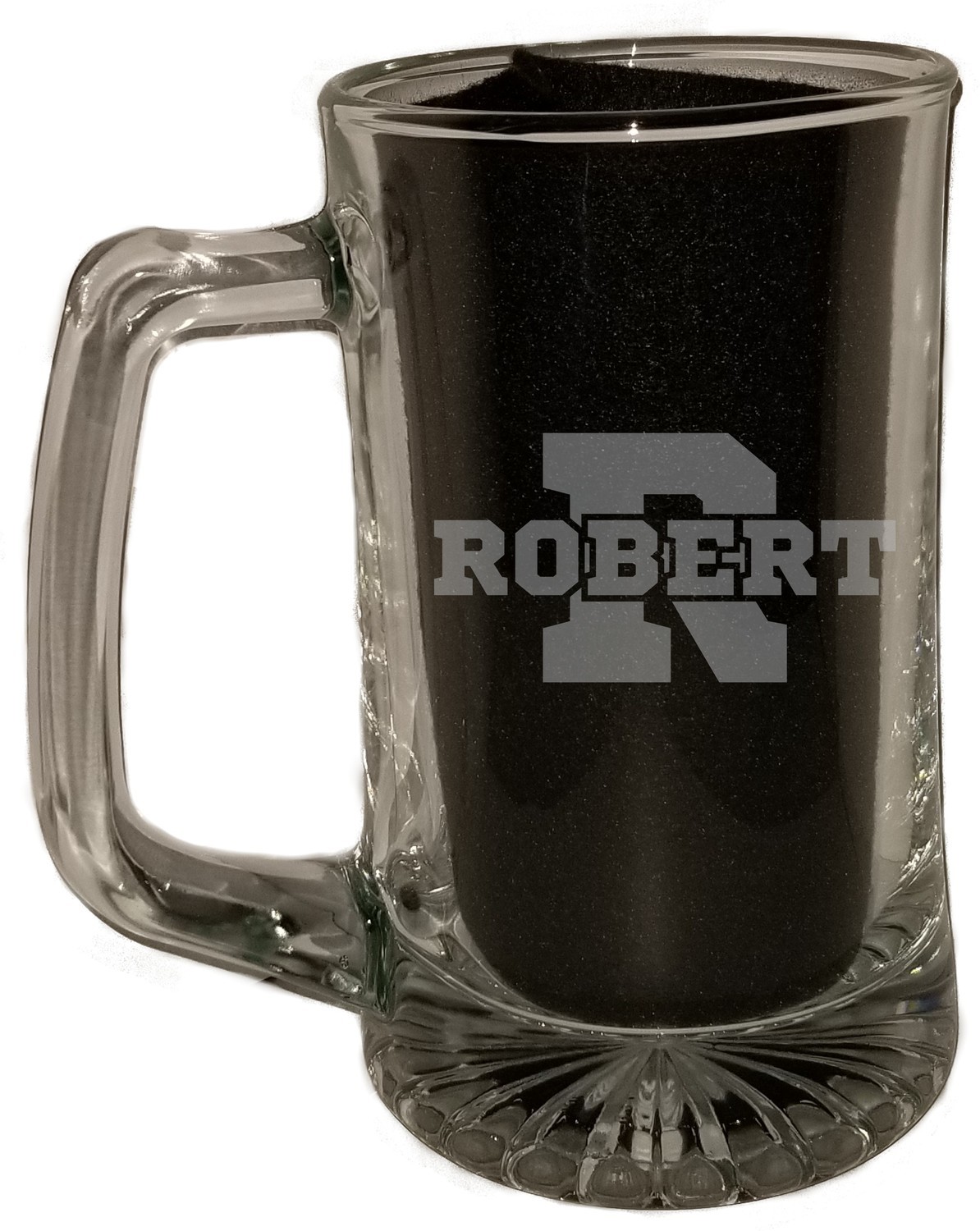 Large Etched Beer Mug