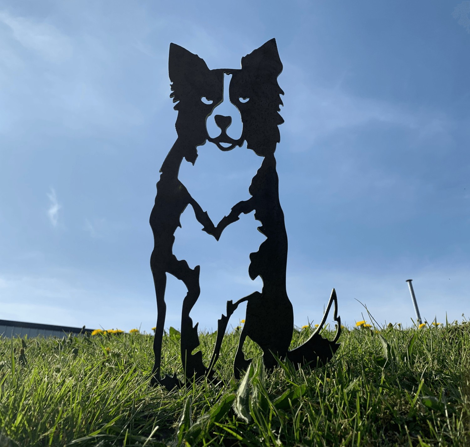 Collie Sheepdog Rusty Metal Dog Garden Art Silhouette