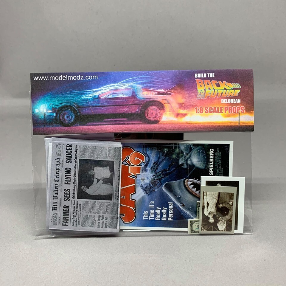 Delorean 1:8 scale miniature Paper Props (ADD-ON)