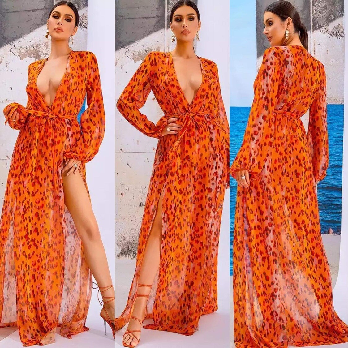 Orange Animal Print Dress