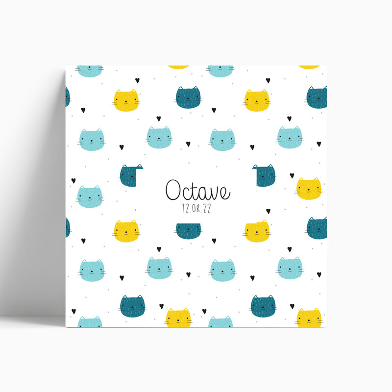 Fairepart de naissance Petits Chats Happy Corner