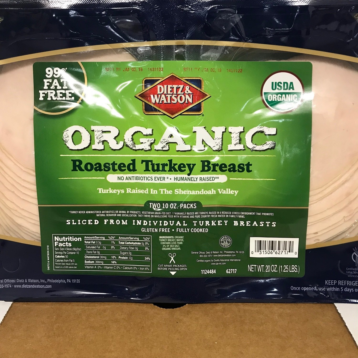 Organic Sliced Turkey Breast 20 oz