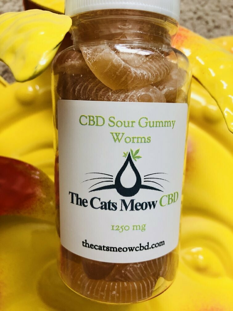 CBD Sour Gummy Worms The Cats Meow CBD Store The Cats Meow CBD