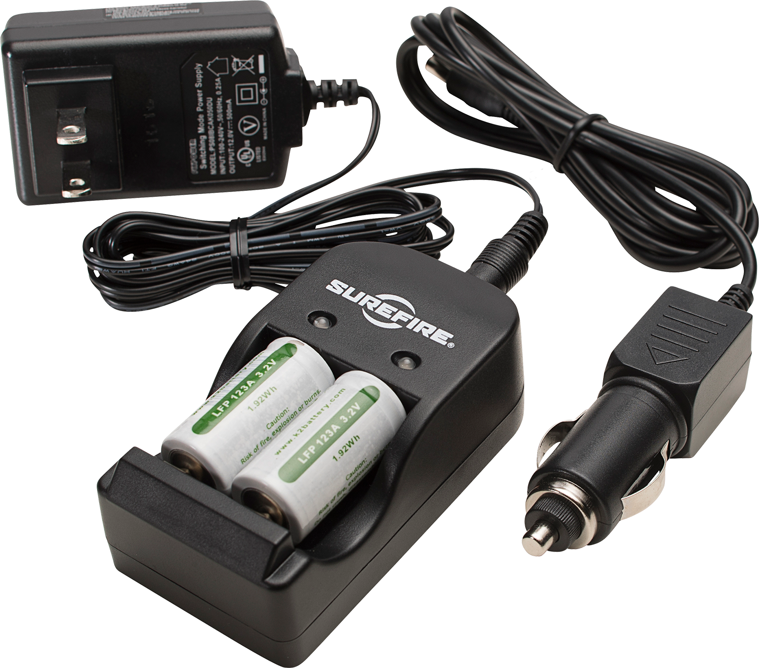 Surefire SF2R Charging Kit Battery Charger + Two LFP 123A Batteries