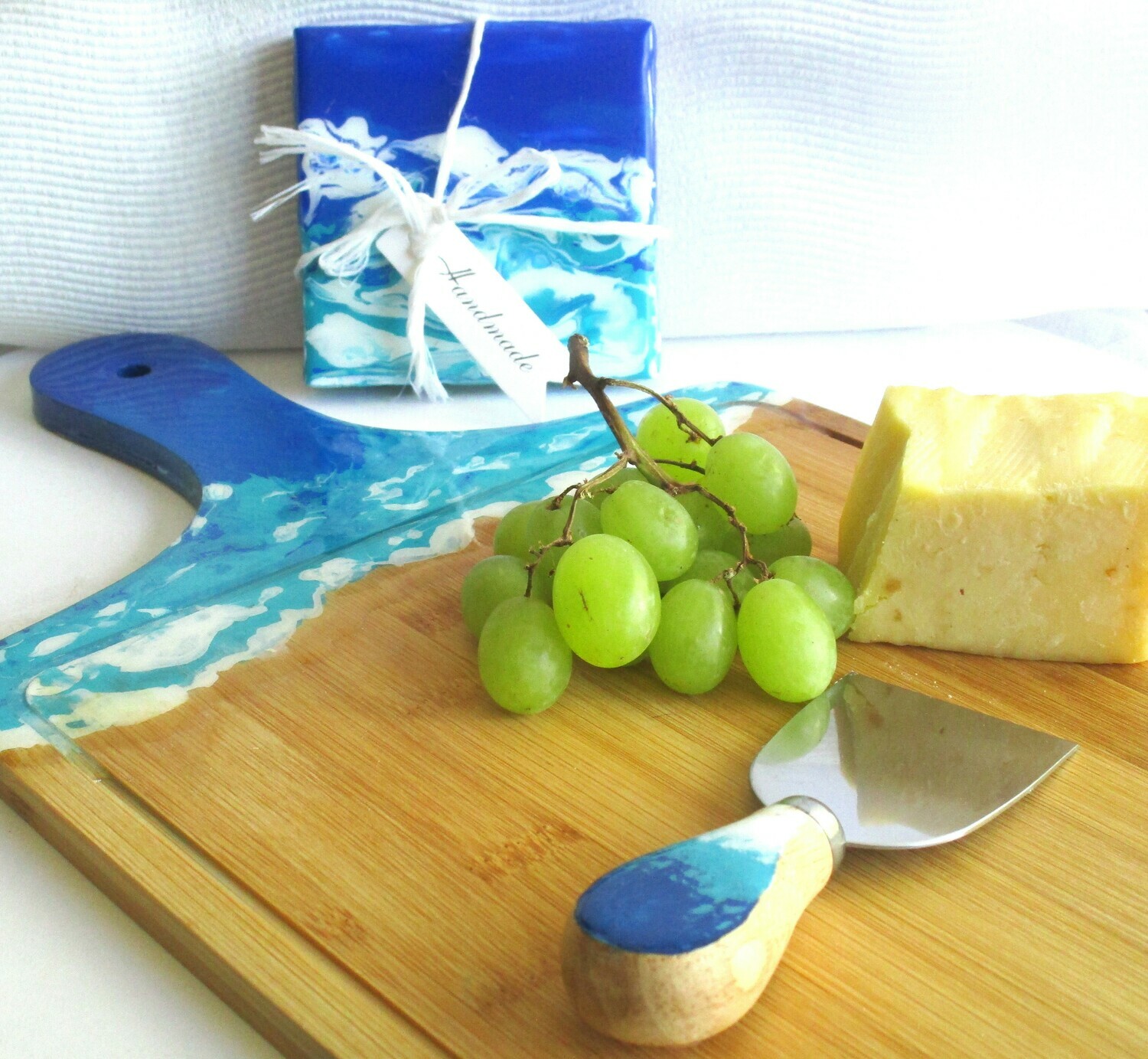 RESIN Ocean Theme Cheese Board Set for Two