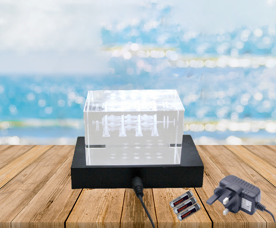 Led Light BaseCrystal StandRectangularBlack 3D Photo Crystals 3D