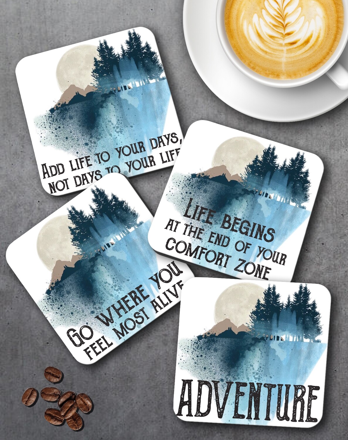 Personalized Adventure Coaster Set of 4