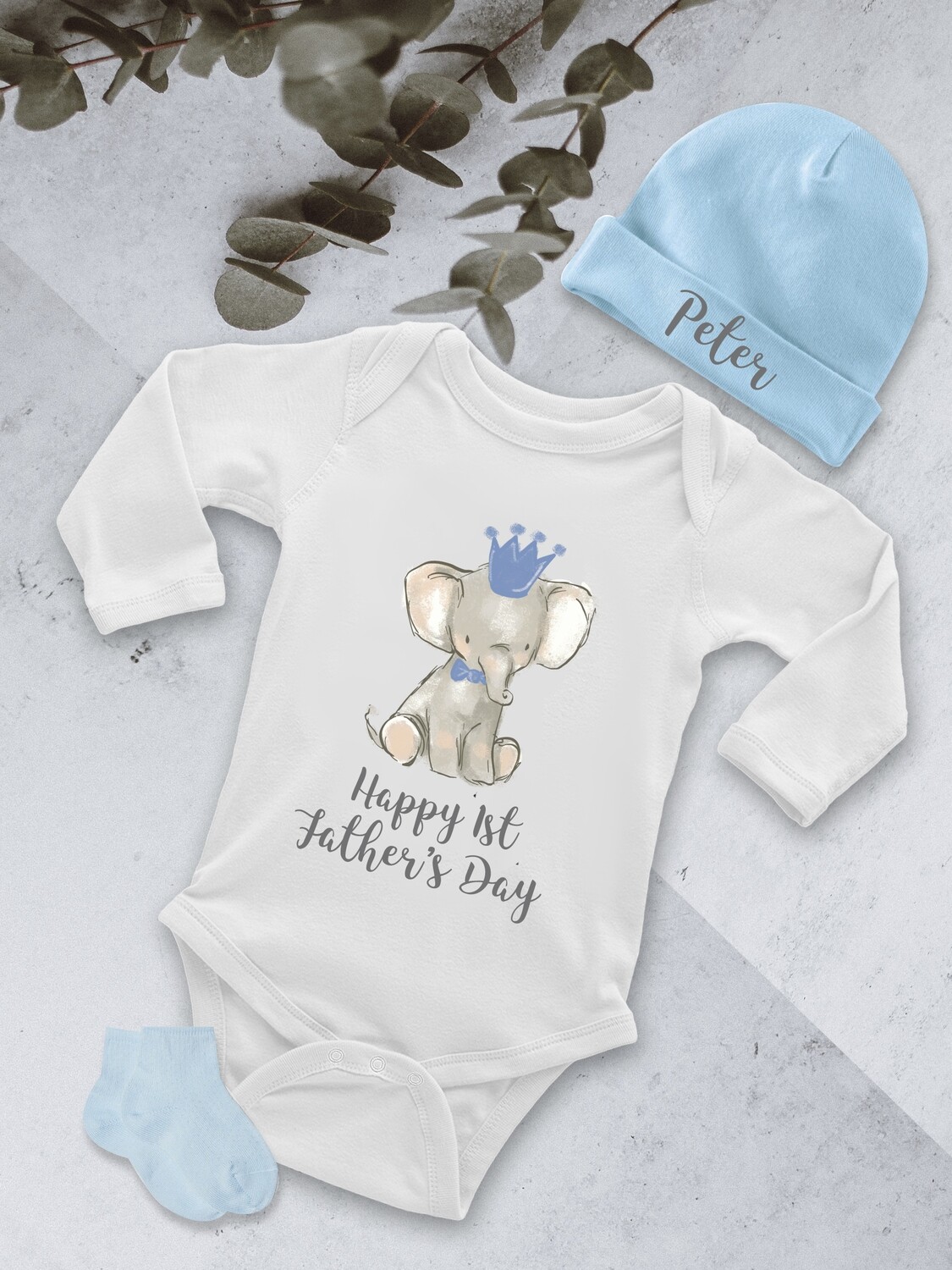 Personalized Elephant Baby Onesie