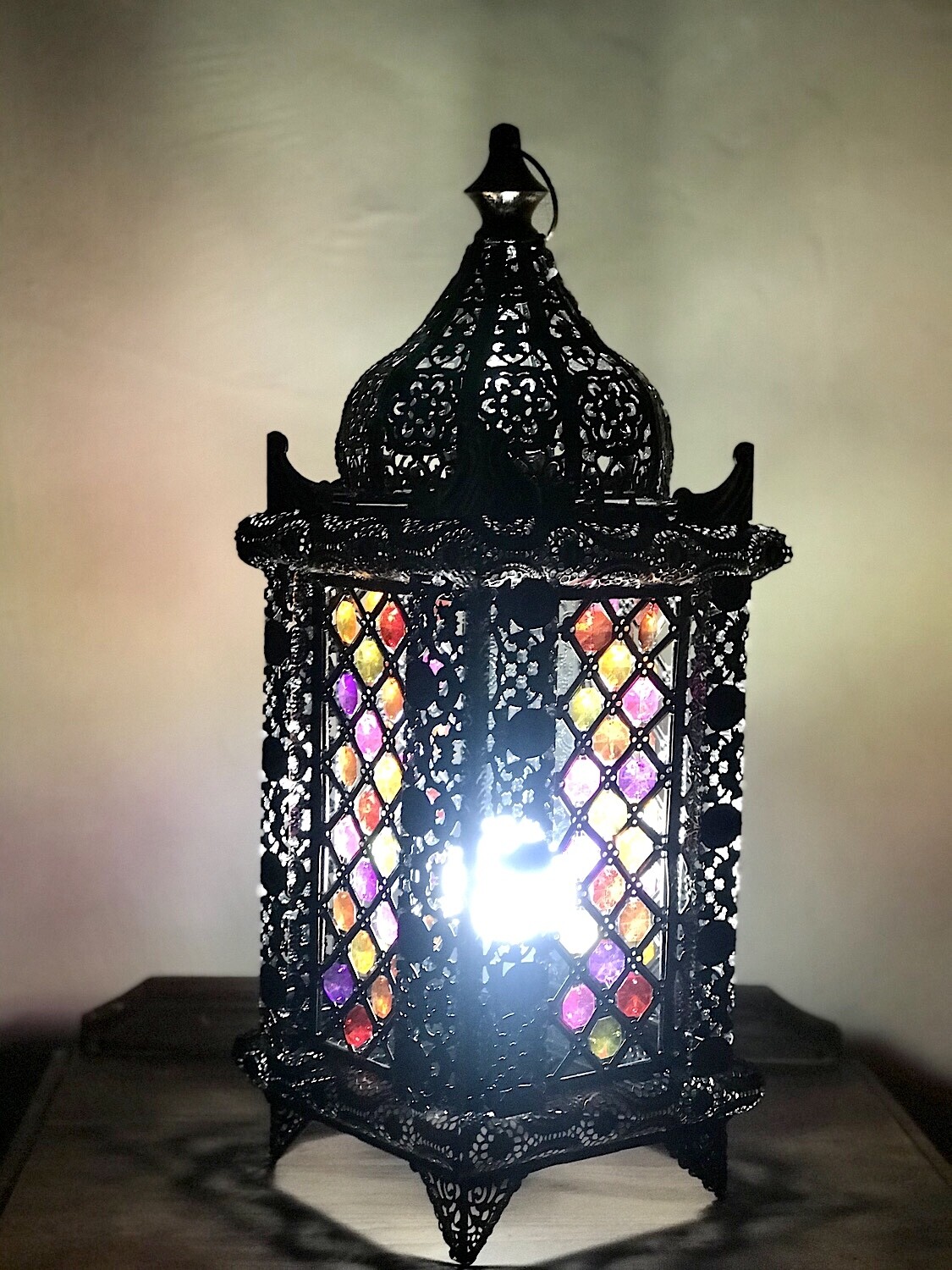 MOROCCAN TURKISH LARGE STANDING LANTERN SQUARE