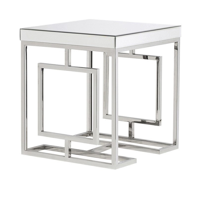 SQUARE MIRRORED SIDE TABLE