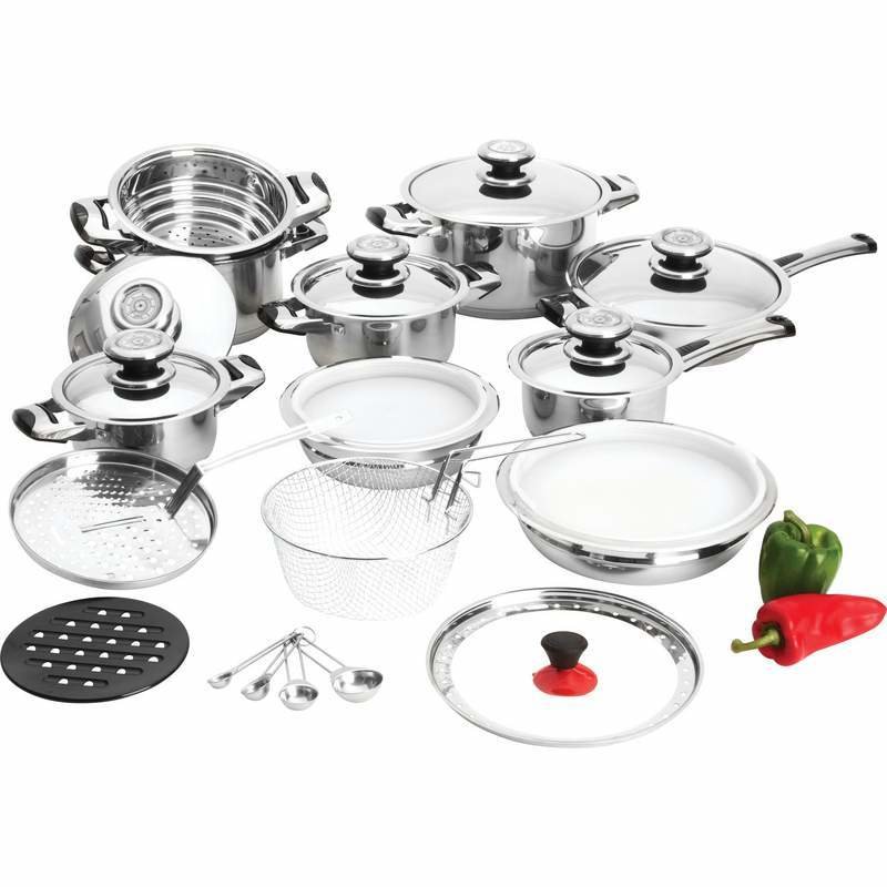 28pc 12Element HighQuality, HeavyGauge Stainless Steel Cookware Set