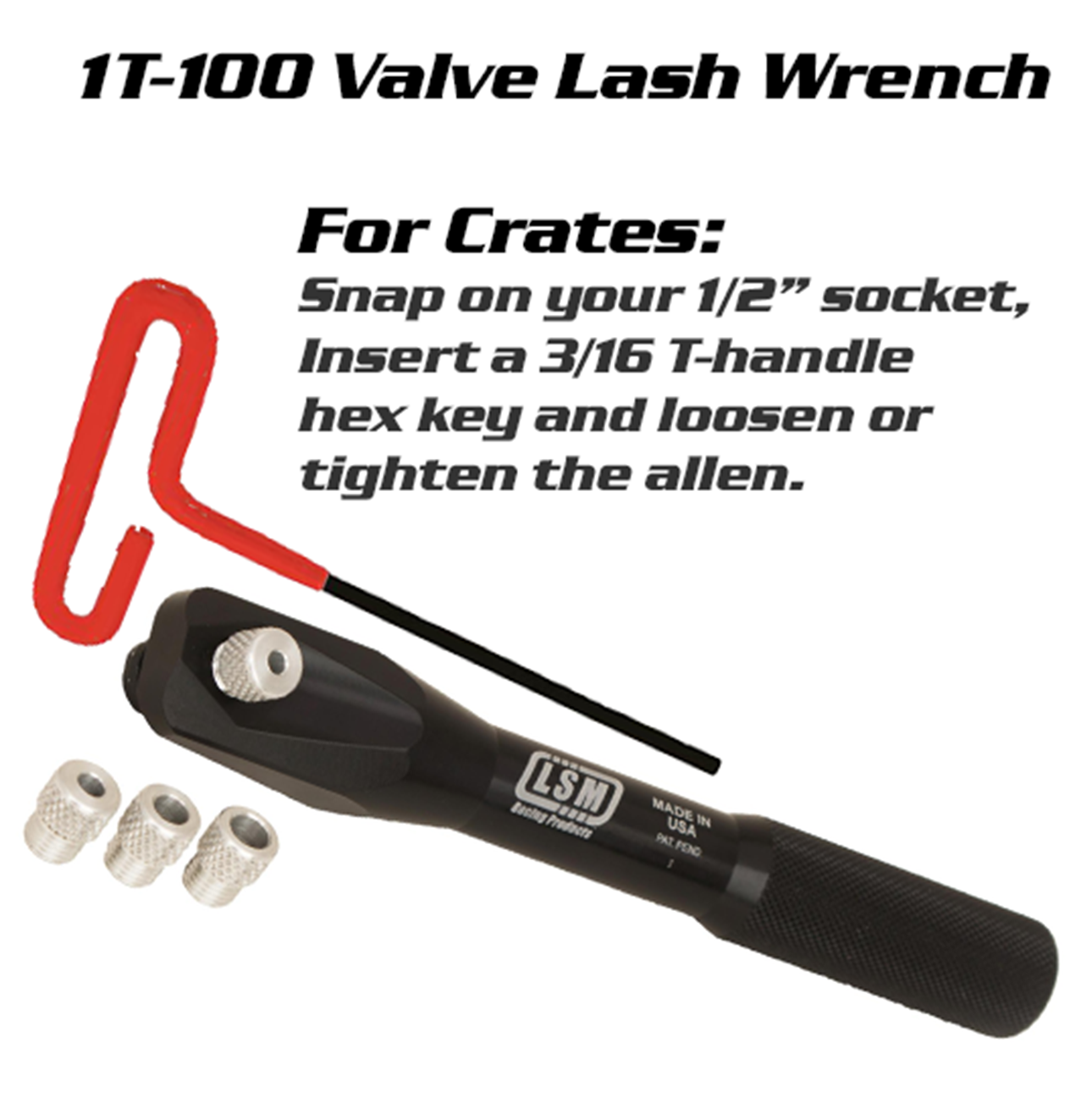 1T100 Valve Lash Wrench with 3/16 THandle