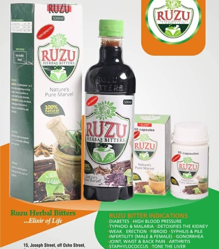 Ruzu Bitters Herbal Remedy 500ml X 3