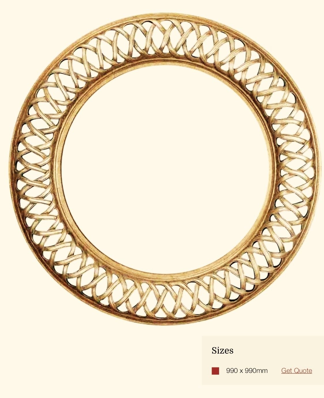 AF036 Round gold detailed framed mirror