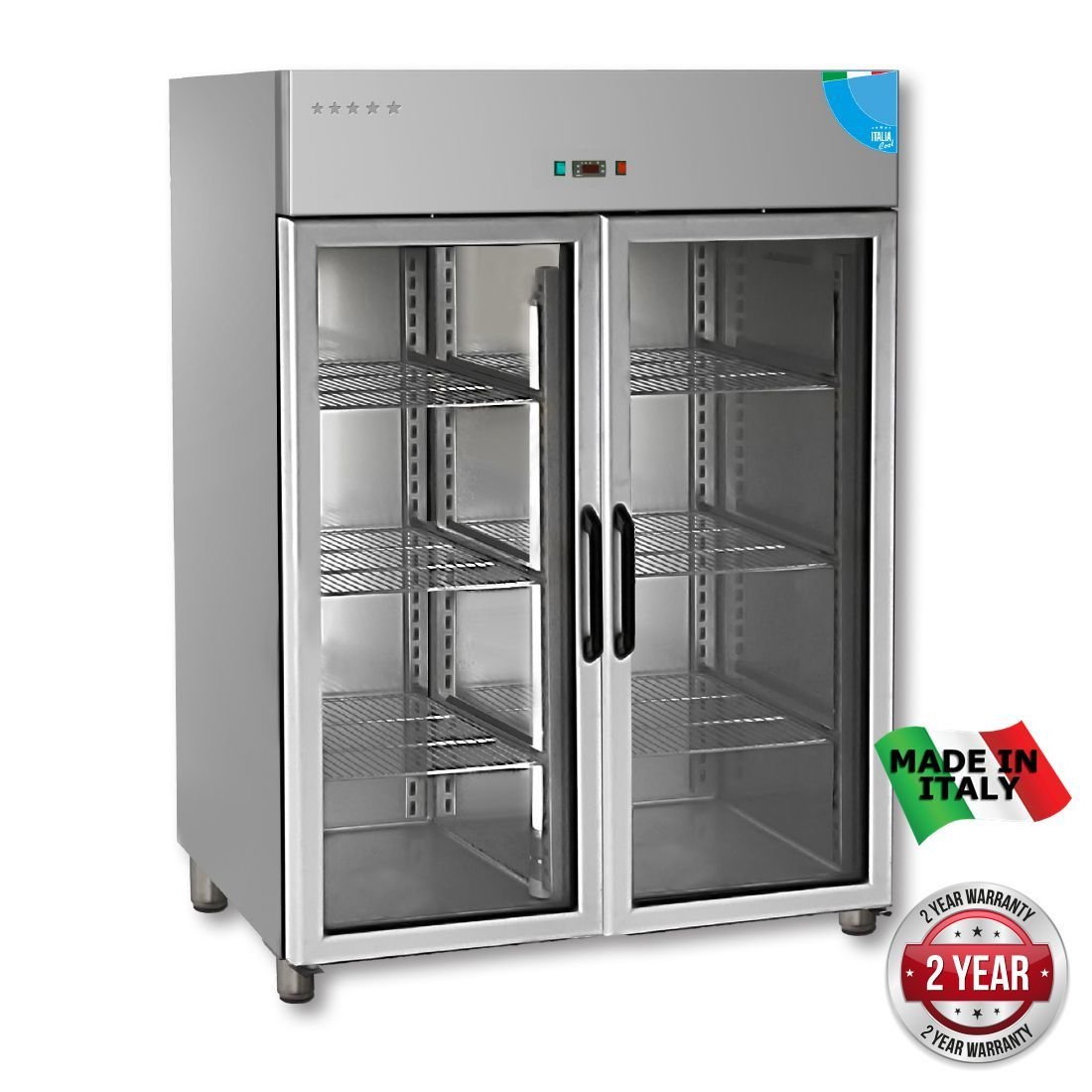 Premium Double Glass Door Upright Fridge 1400 Litre