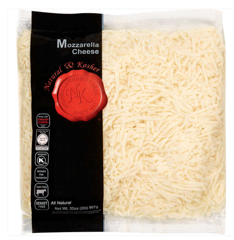 Shredded Mozzarella PartSkim, 2lb, Passover