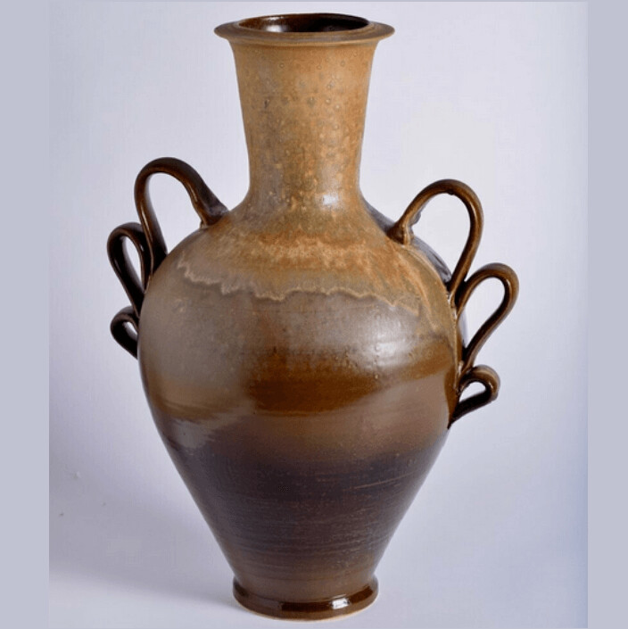 Large burnt orange vase