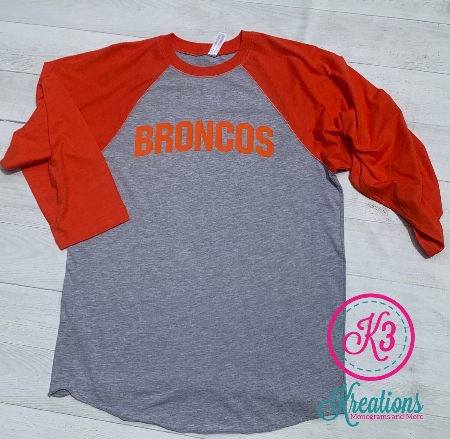 Broncos Baseball Tshirt (Unisex and Ladies Sizing)