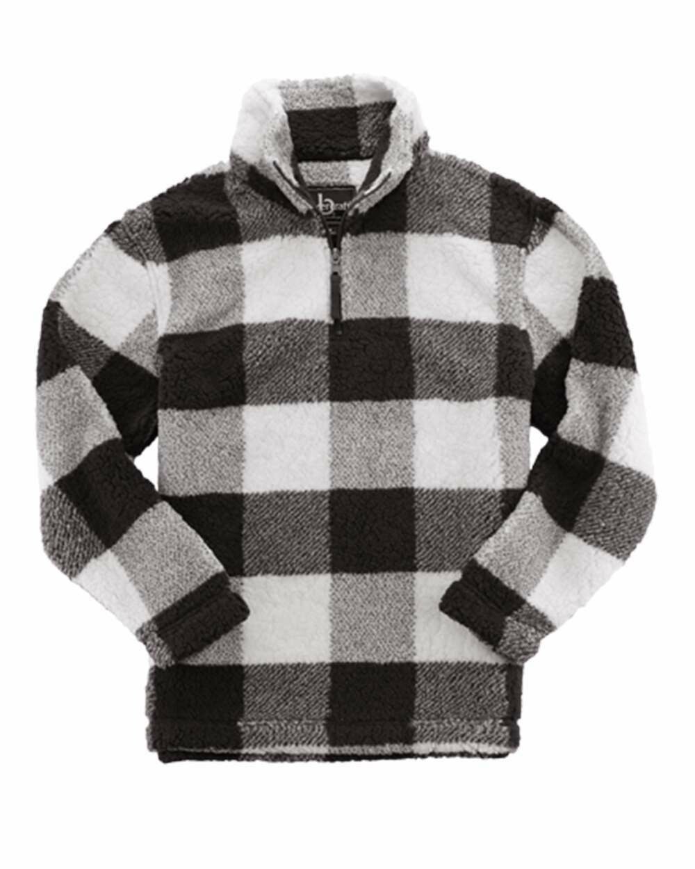 Unisex Plaid Sherpa Fleece QuarterZip Pullover