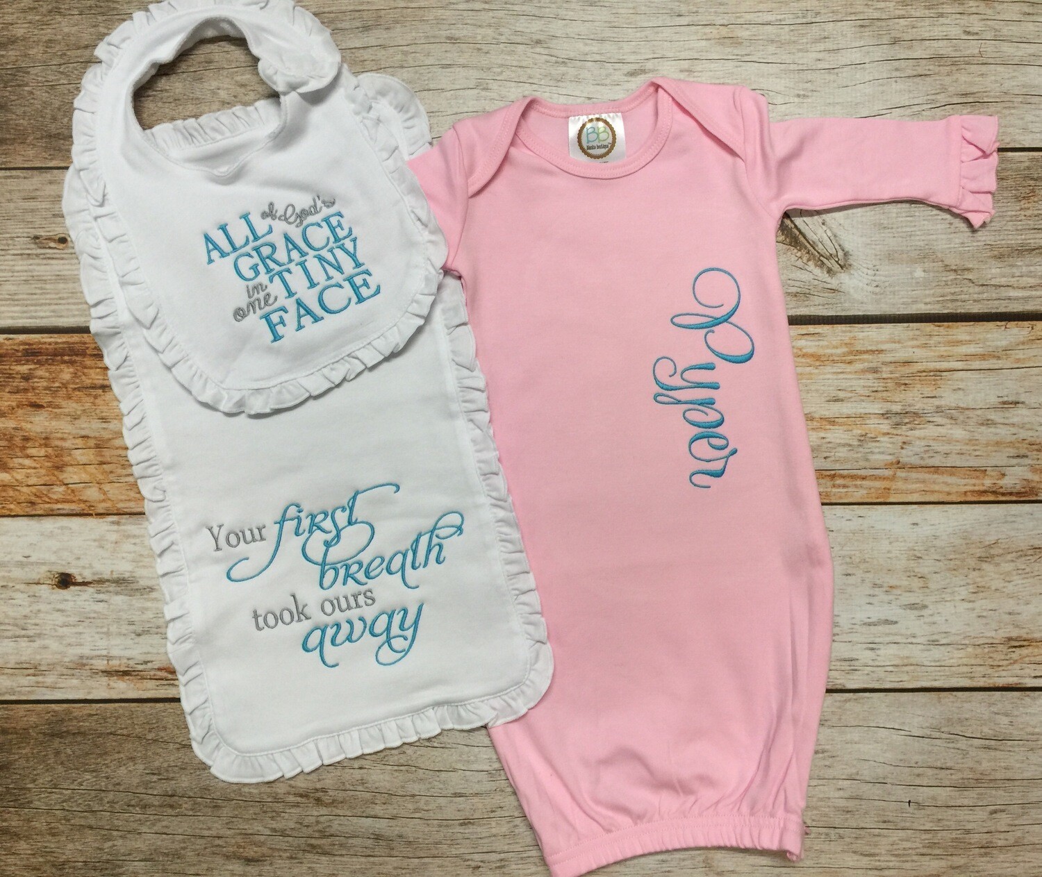Bib, Burp & Wash Cloth Set - Emerald Highland main image 0