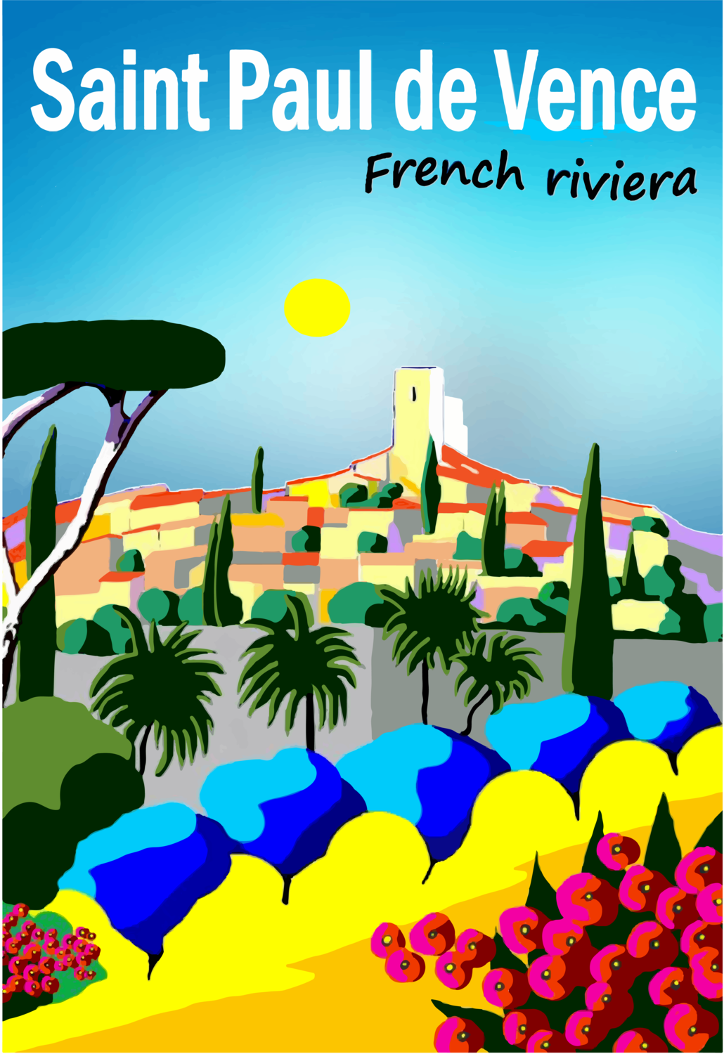 SAINT PAUL DE VENCE 50X70 cm ou 42X60cm