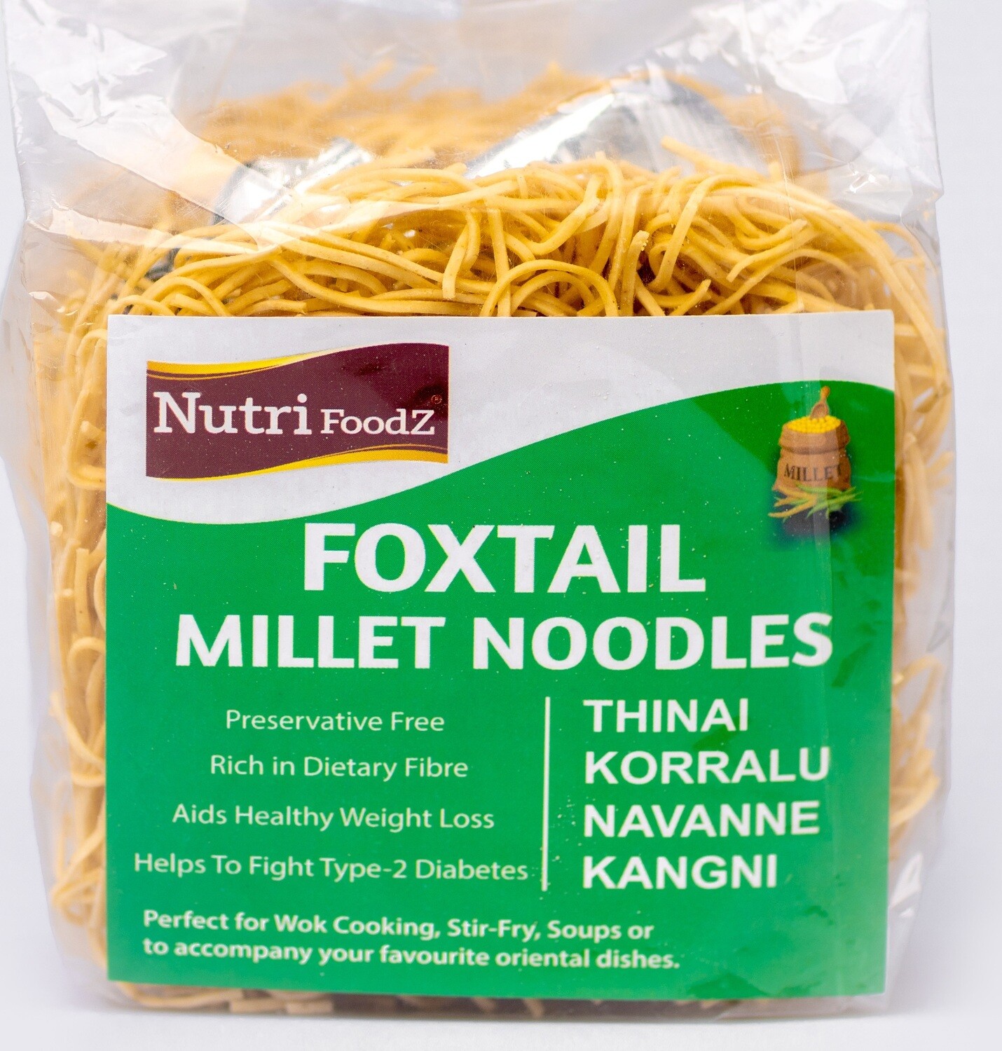NUTRI FOODZ FOXTAIL MILLET NOODLES (Includes Taste Maker packet) 180 GMS