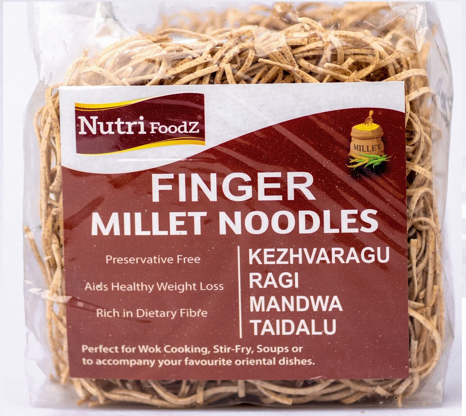 NUTRI FOODZ FINGER MILLET/RAGI NOODLES (Includes Masala packet) 180 GMS