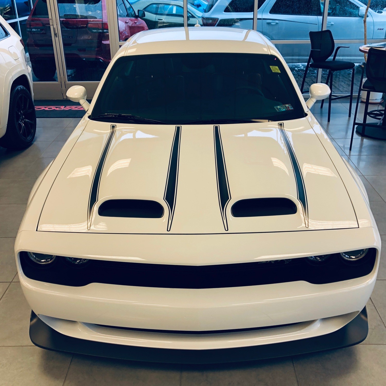 Give Your Challenger Some Attitude! Hood Stripe Vinyl Decal For 2019-2024 Dodge Challenger (Made In USA)