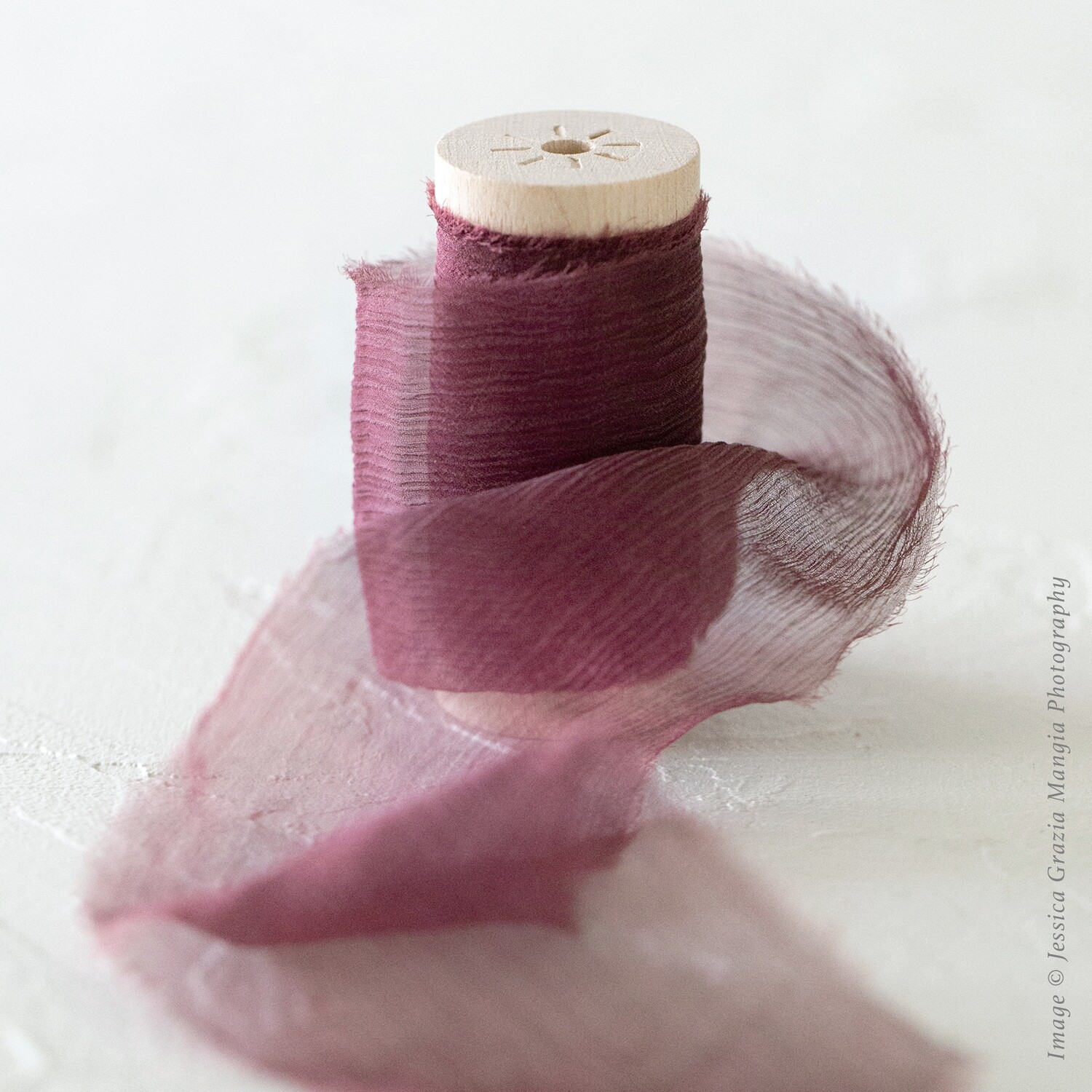 Mulberry Crinkle Silk Ribbon 100 Silk Chiffon