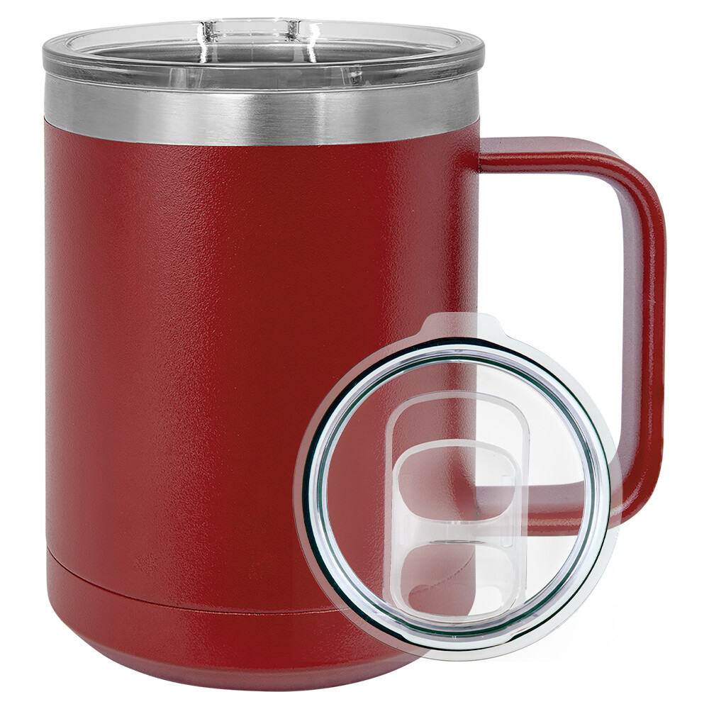 Beverage Tumblers 15oz Maroon Coffee Tumbler with Sliding Lid