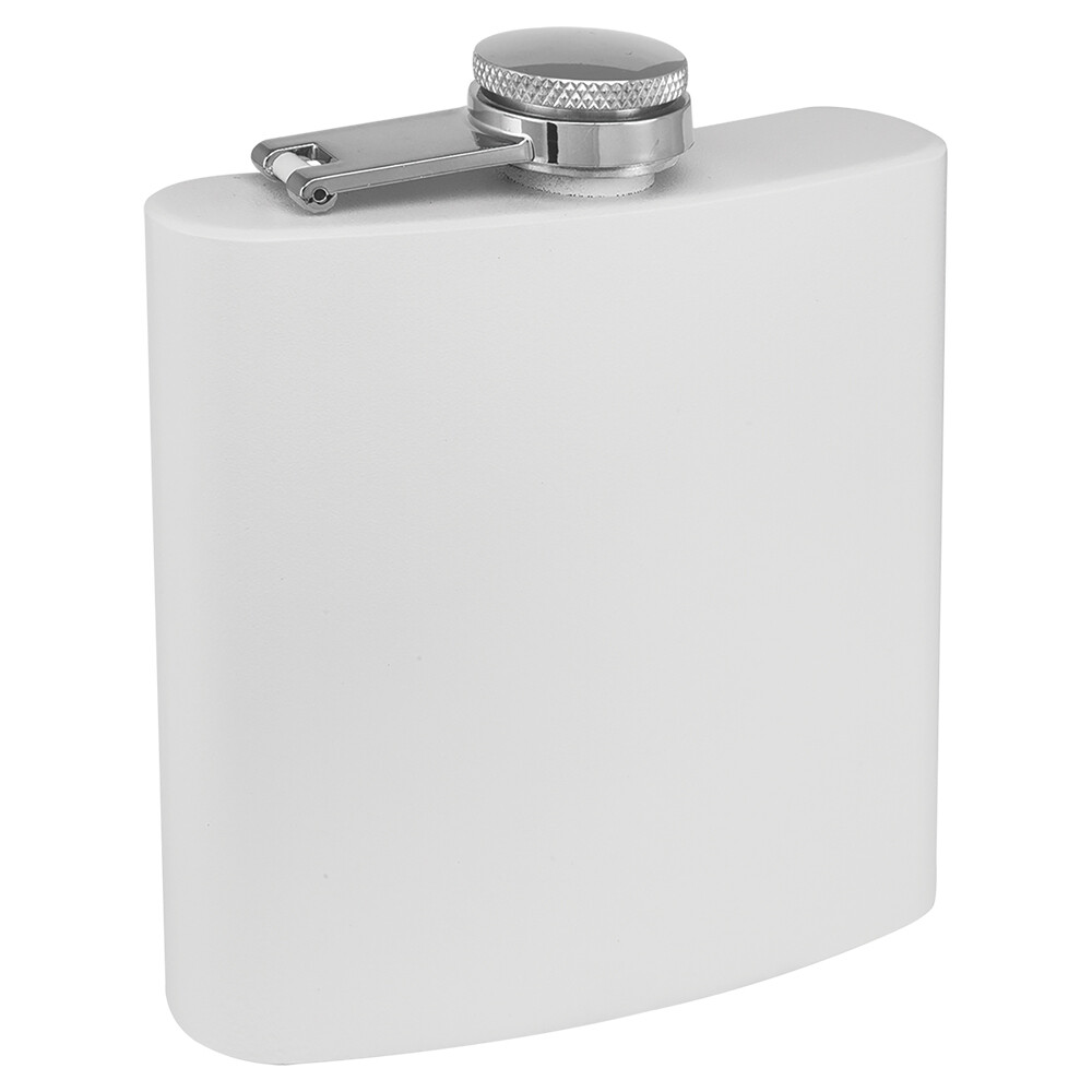 Barware & Flasks 6oz White Matte Stainless Steel Flask