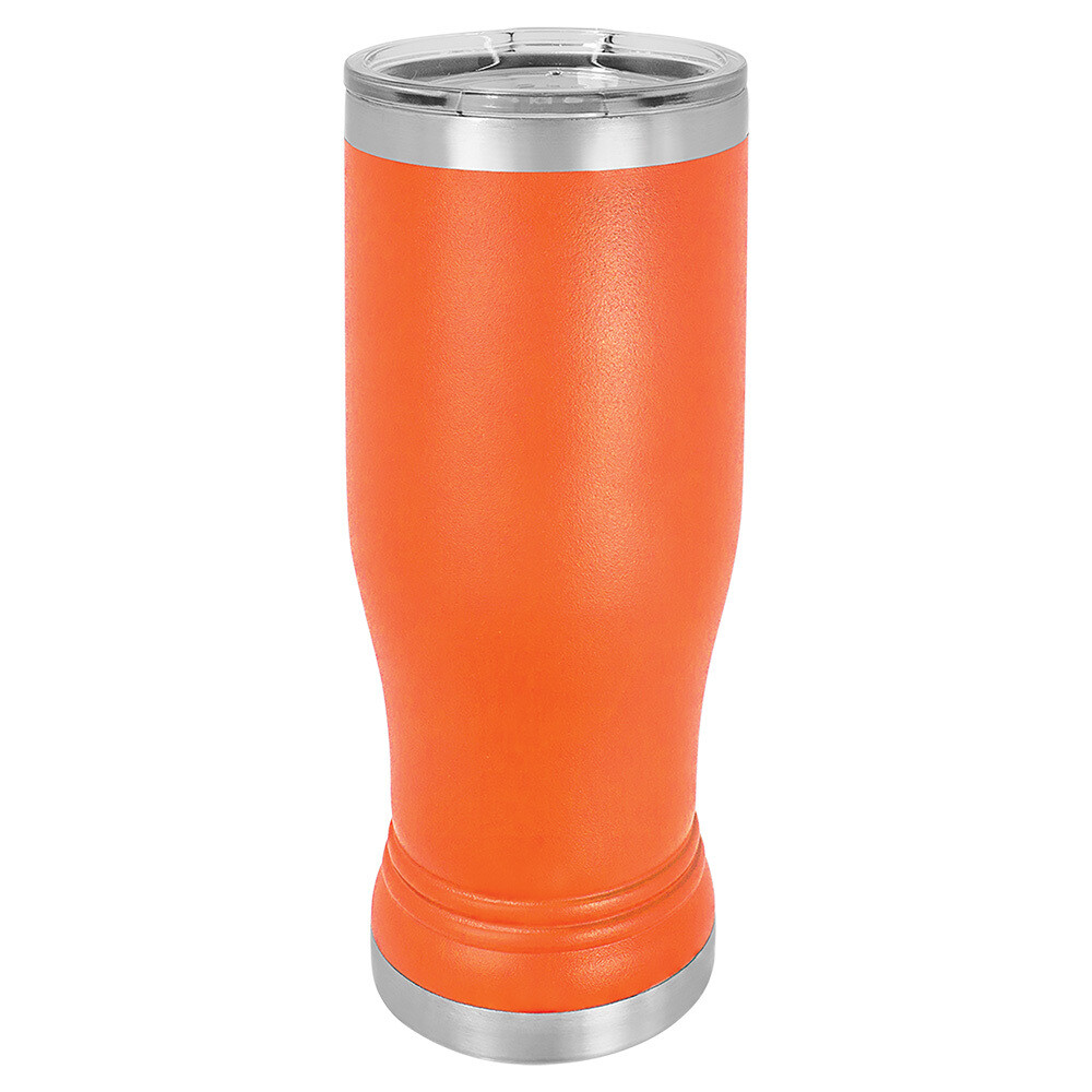 Beverage Tumblers 14oz Orange Pilsner Tumbler with Lid