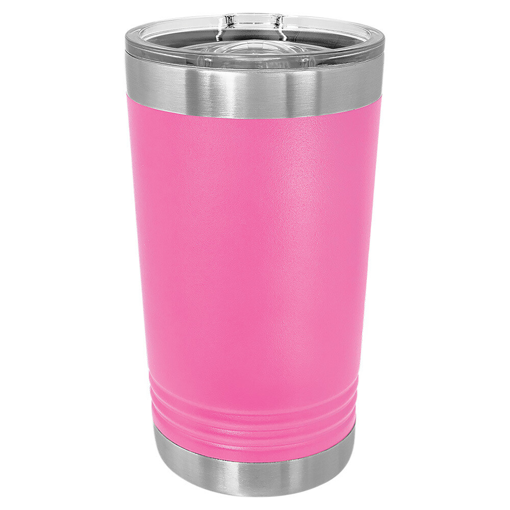 Beverage Tumblers 16oz Pink Pint Tumbler with Sliding Lid