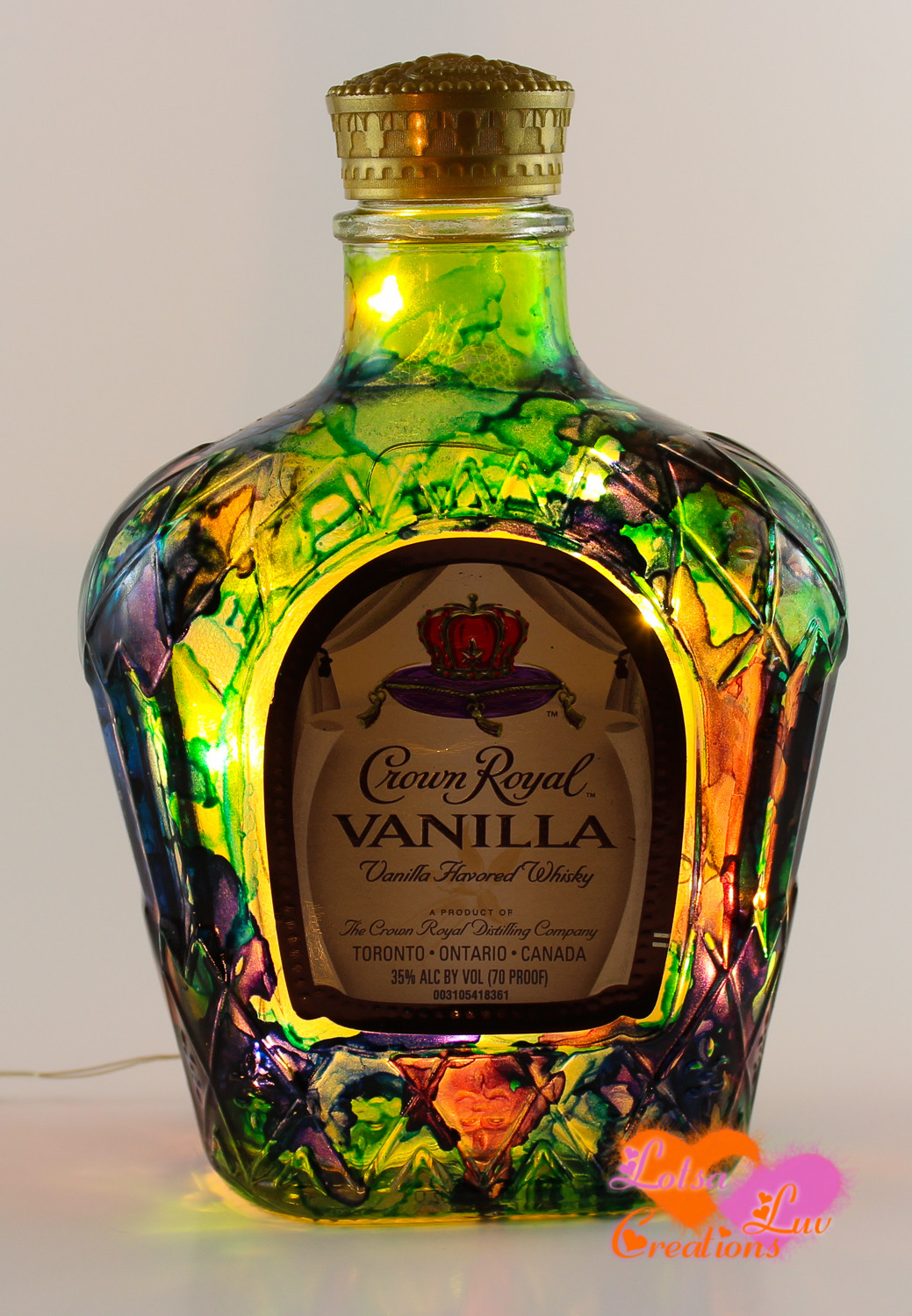 Crown Royal Vanilla - Painted Liquor Bottle