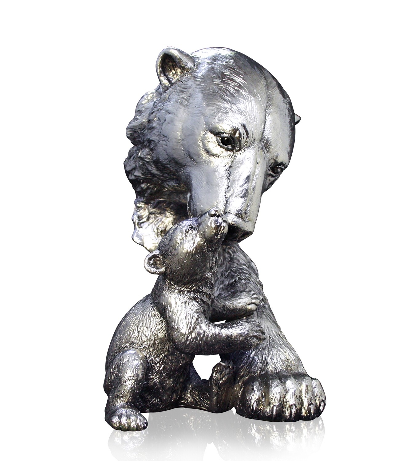 Polar Bear & Cub nickel resin sculpture from Richard Cooper