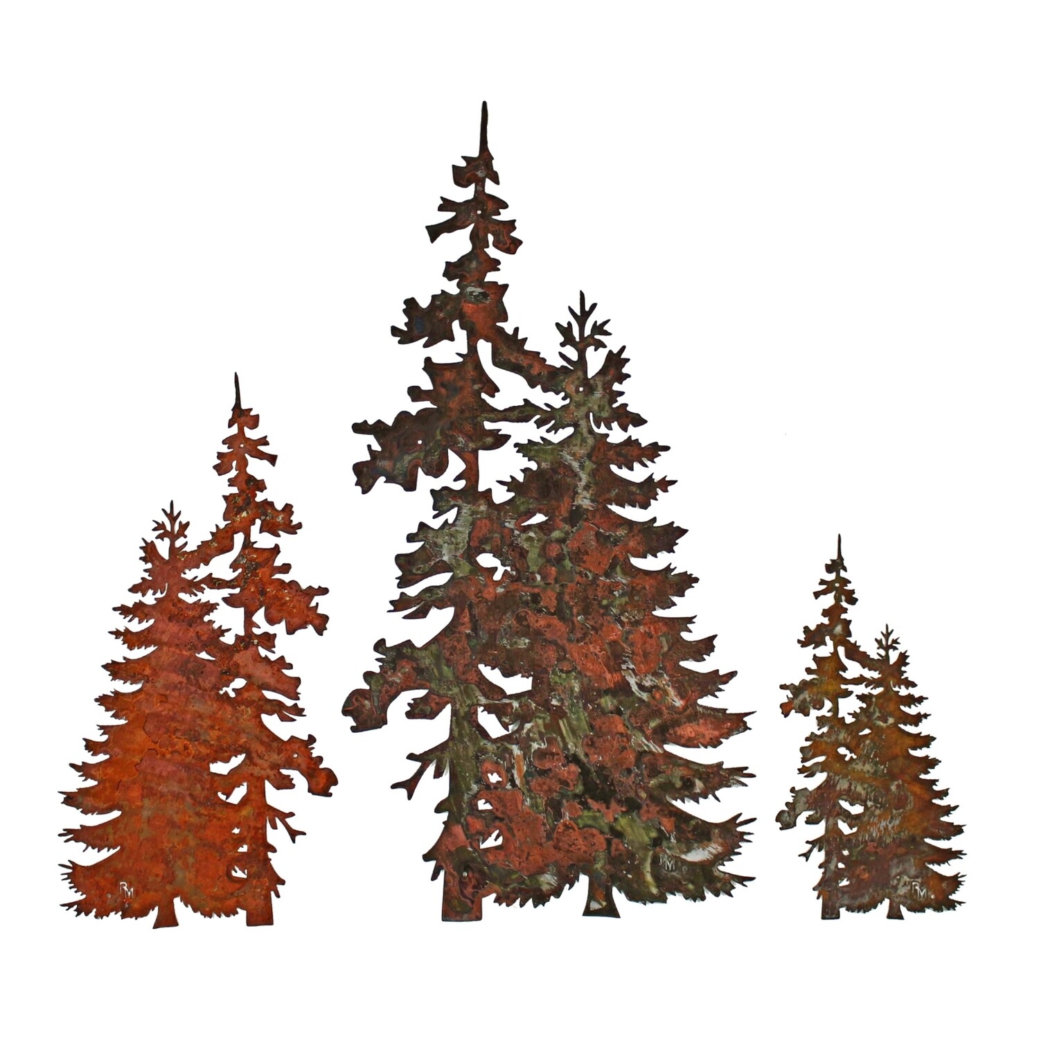 Pine Tree Wall Art / Metal Wall Art Tree / Rustic Copper Tree Wall