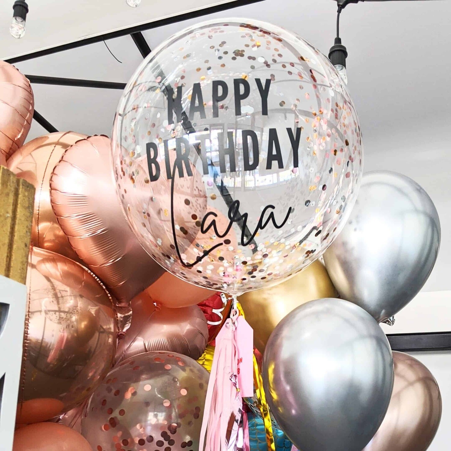 Personalised Custom Confetti Bubble Balloon Perth Delivery, Birthday
