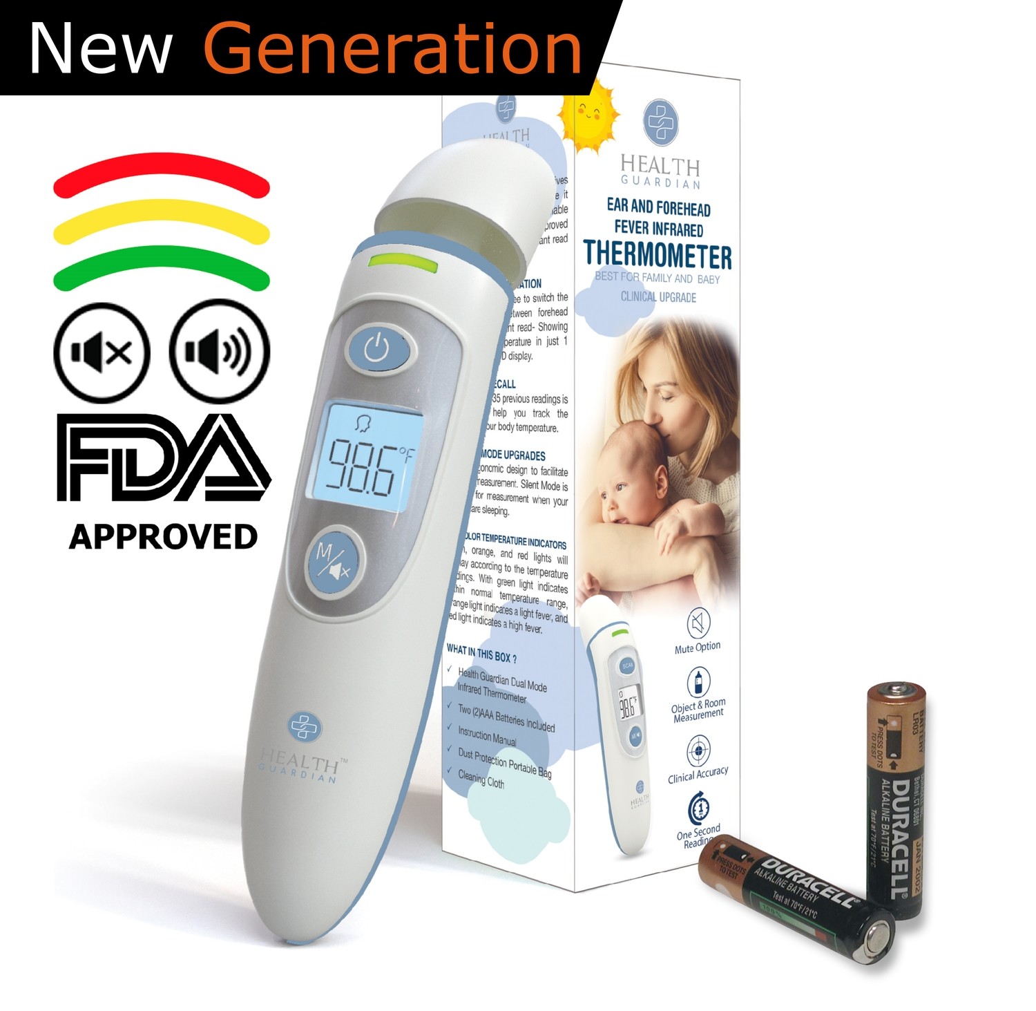 FINAL SALE Health Guardian Dual Mode Ear and Forehead Thermometer