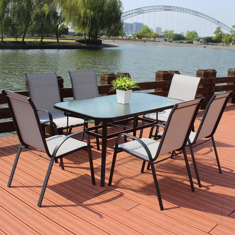 Black Glass Outdoor Table