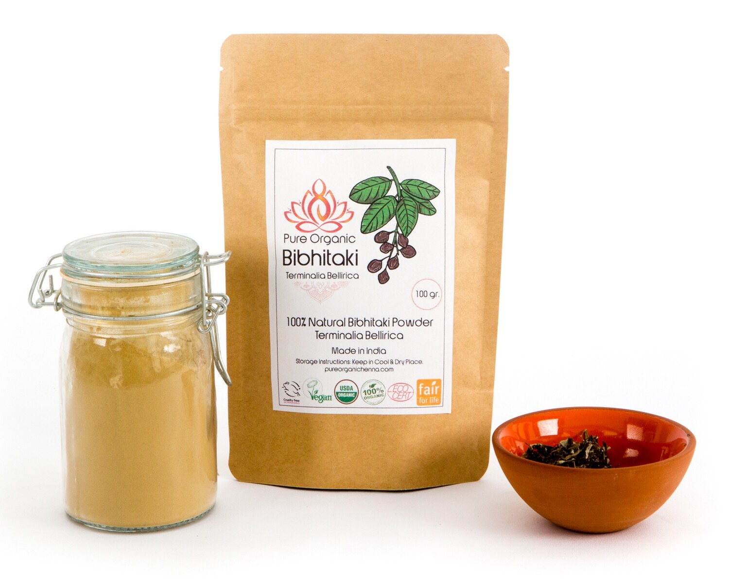 Pure Organic Bibhtaki Powder Henna Pure Organic Henna and Jagua