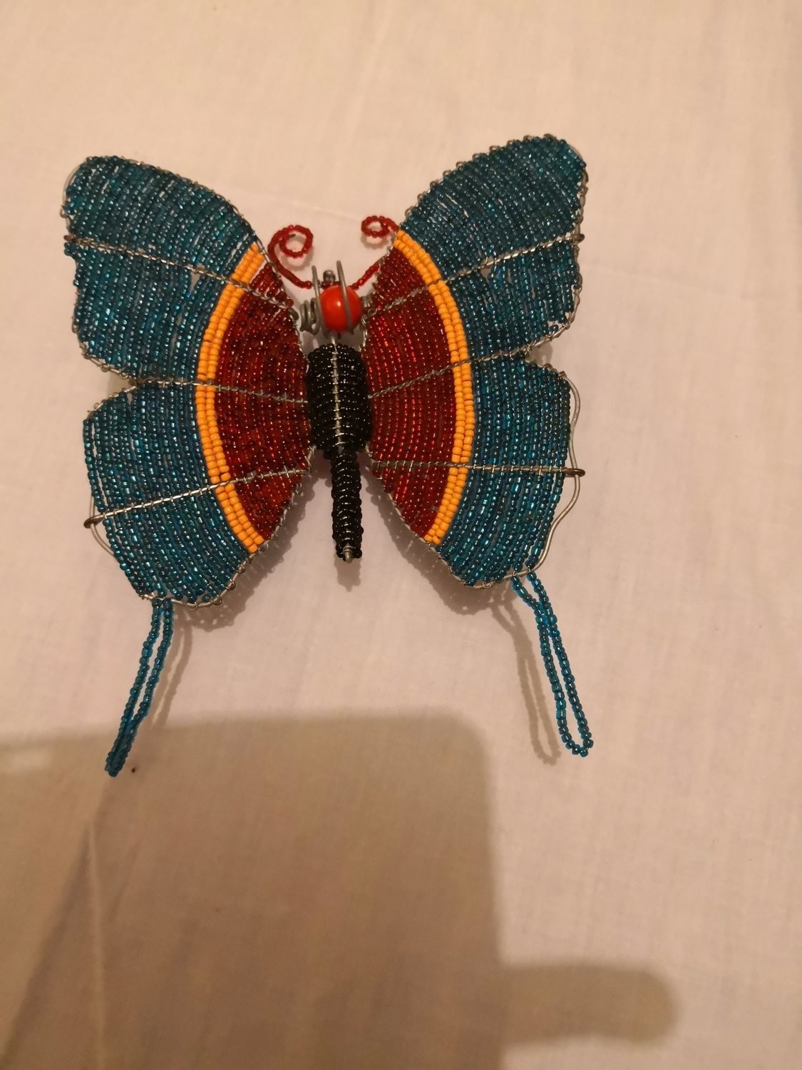 Beaded wire butterfly