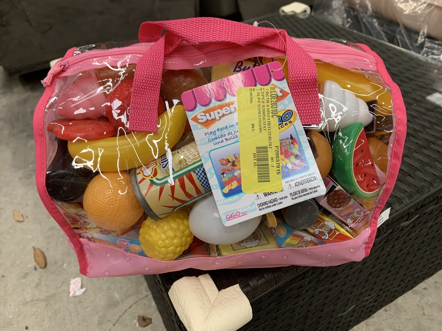 120 Piece Play Food in Carry Bag Set 🌽🍅🍌