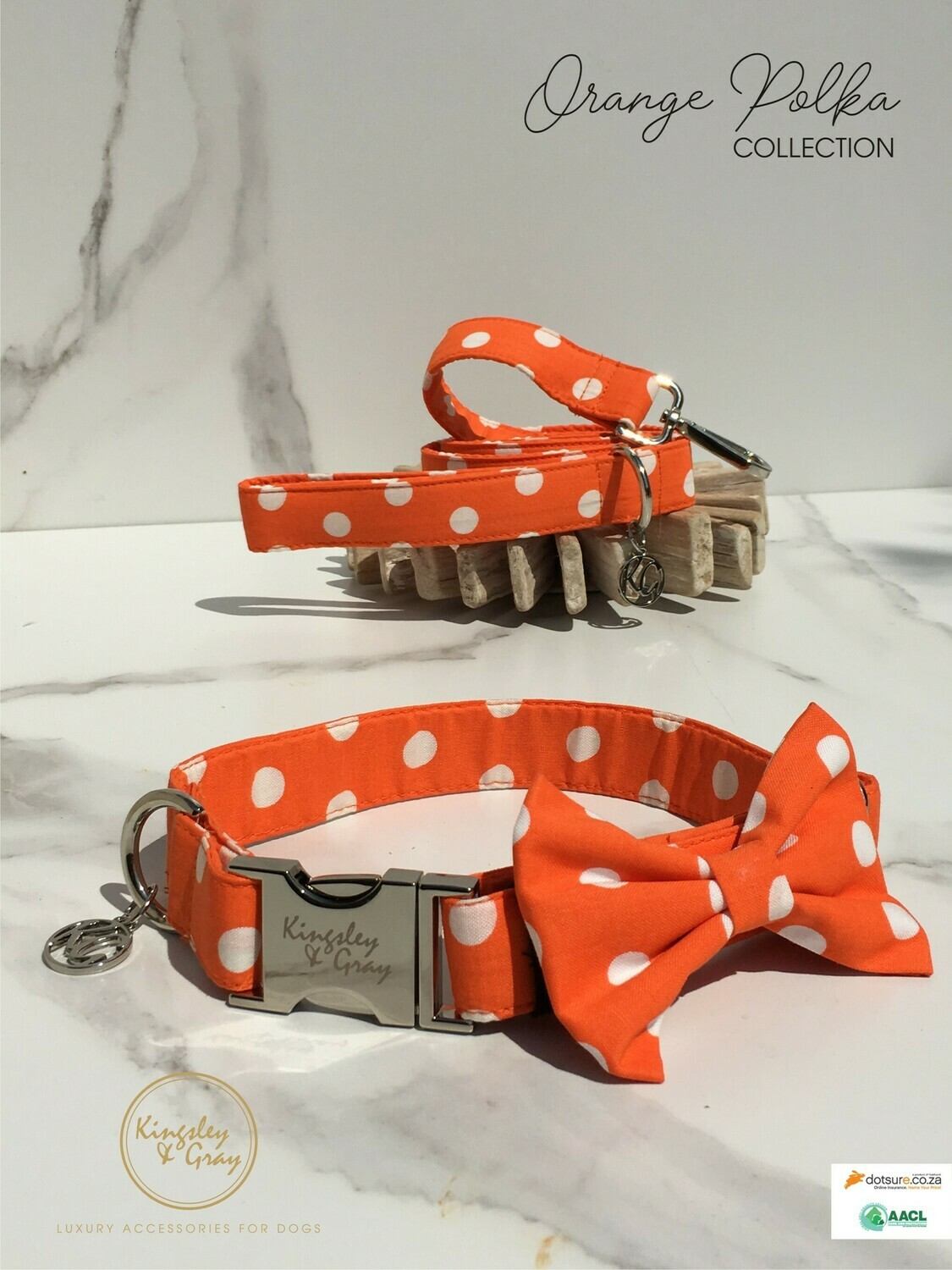 ORANGE POLKA DOG LEAD