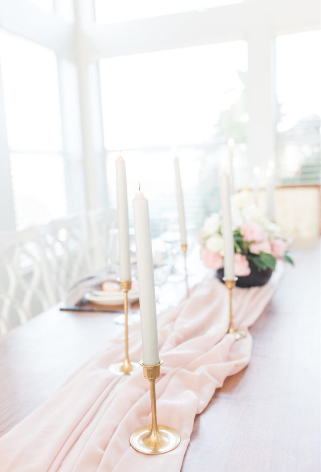 24" x 108" Blush Pink Chiffon Table Runner