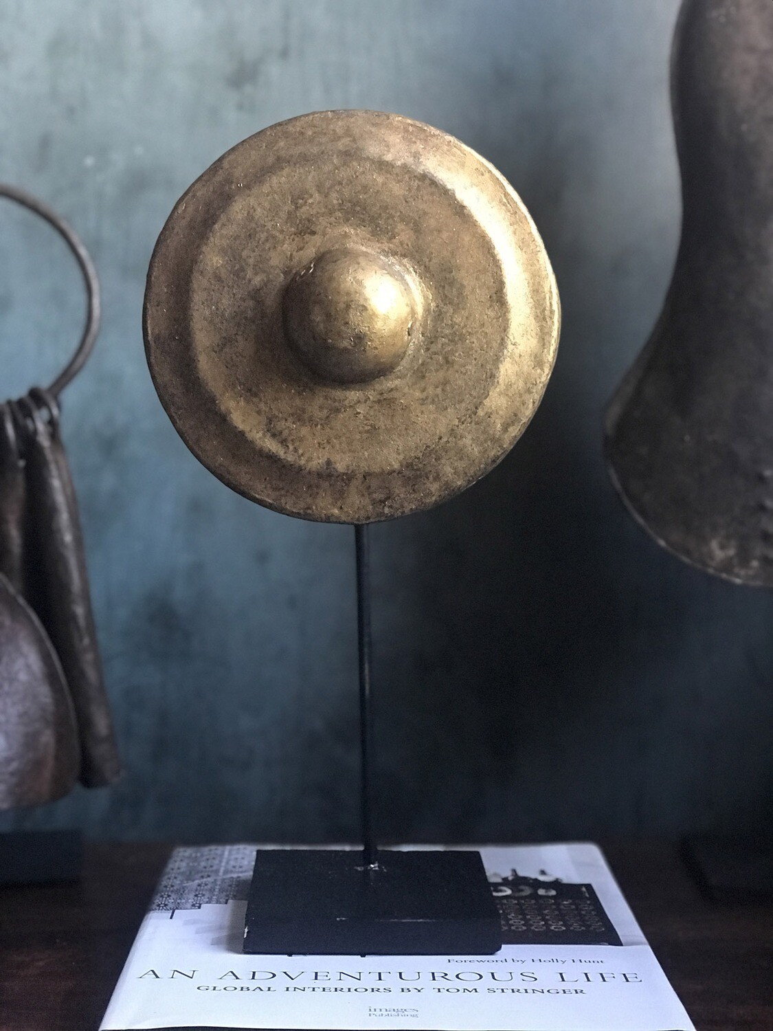 Metal Gong from Indonesia on Metal Stand