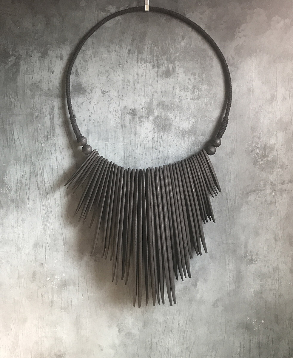 Wood Necklace Wall Decor Black