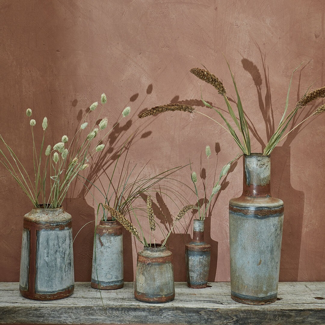 Tall Rustic Metal Vase